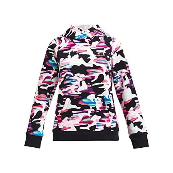 Under Armour Girls Rival Fleece Print Hoodie Large (14-16) Pink Camo NWT - Picture 1 of 8